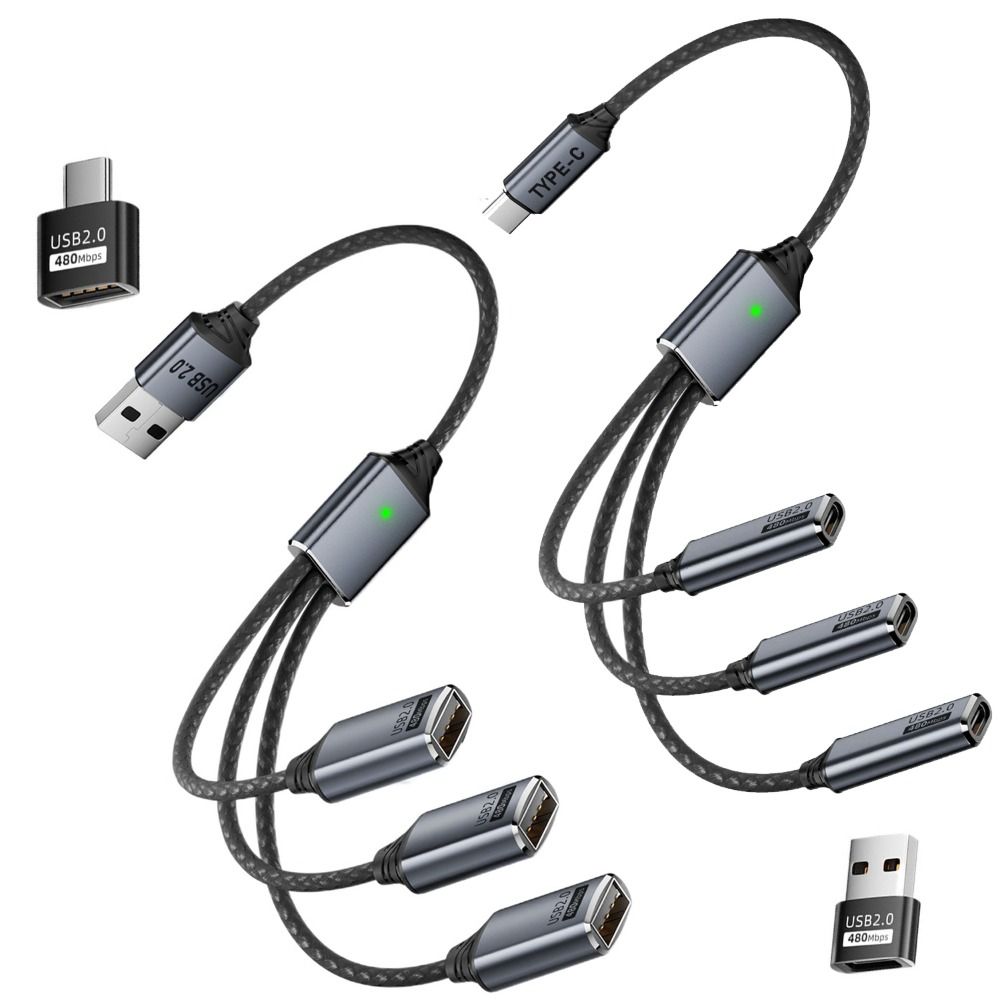 with Converter 3-in-1 USB Splitter Data Transfer OTG Adapter Multifunctional Y Cord Phone Laptop