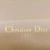 Christian Dior Logo Leather Lady Dior Wallet Chain Beige Leather Used