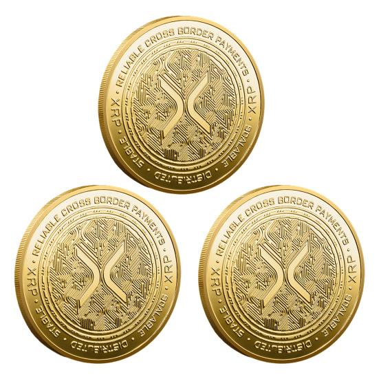 

Памятная монета XRP Coin Символ финансовых инноваций Монета XRP Ethereum, выделяющая ведущие цифровые монеты Подарок для энтузиастов Образовательный 3pcs золотистый