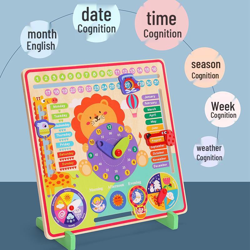 

Многофункциональные детские обучающие часы: Монтессори Инструмент для Времени, Даты и Познания для Детского Сада