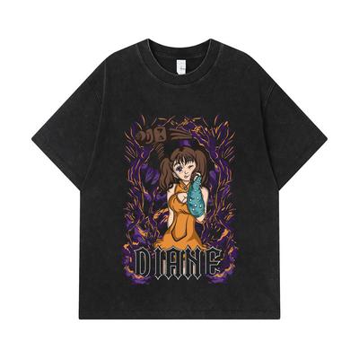 275 GSM Washed T-shirts 100% Cotton Seven Deadly Sins V2 Diane Print Unisex Heavy Cotton T Shirt