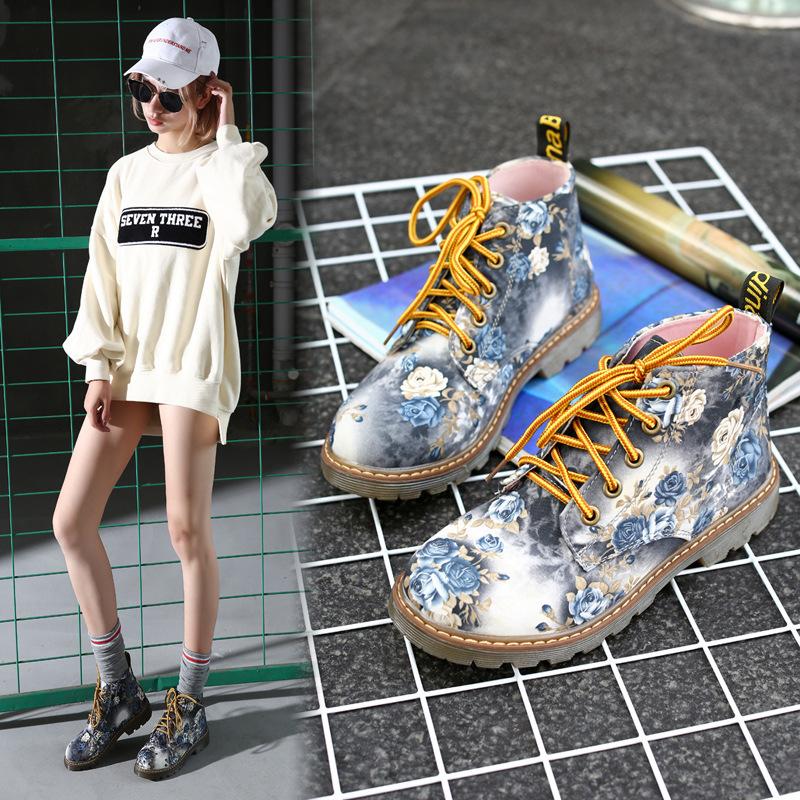 Martin boots women's British style spring and autumn single boots 2025 new flat women's boots lace-up locomotive retro short boots