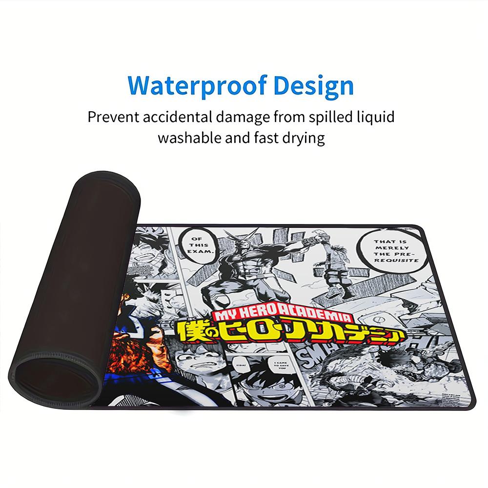 Heroic Adventures Manga Large Gaming Mouse Pad Nonslip Rubber Base Waterproof Desk Mat For Office Pc Laptop