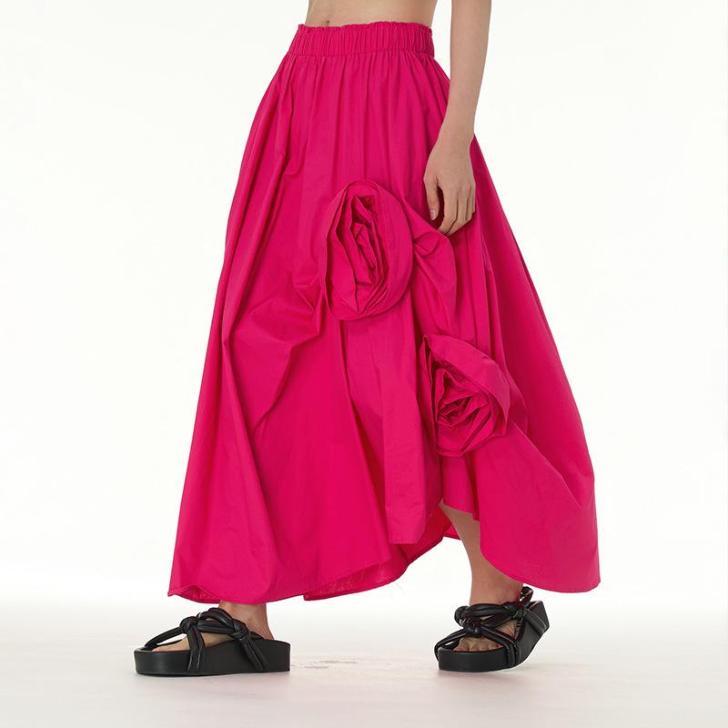 High Waist Spring Summer Casual Loose Long Woman Skirt