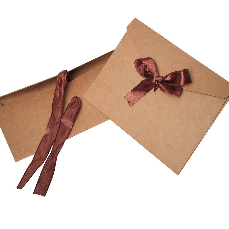 Retro Kraft Paper Envelope - Western Style Invitation with Bow Logo
