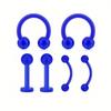 6Pcs UV Rook Multicolor Nose Rings Hoop Earrings Eyebrow Ring Lip Labret Studs Acrylic Flexible Cartilage Ear Piercing Jewelry