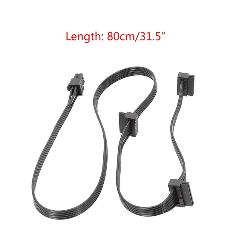 Flexible and Durable 6Pin to SATAX3 Power Cable Perfect for Corsair RM RMX Modulars 15PinSATA Hard Drive Power Cord