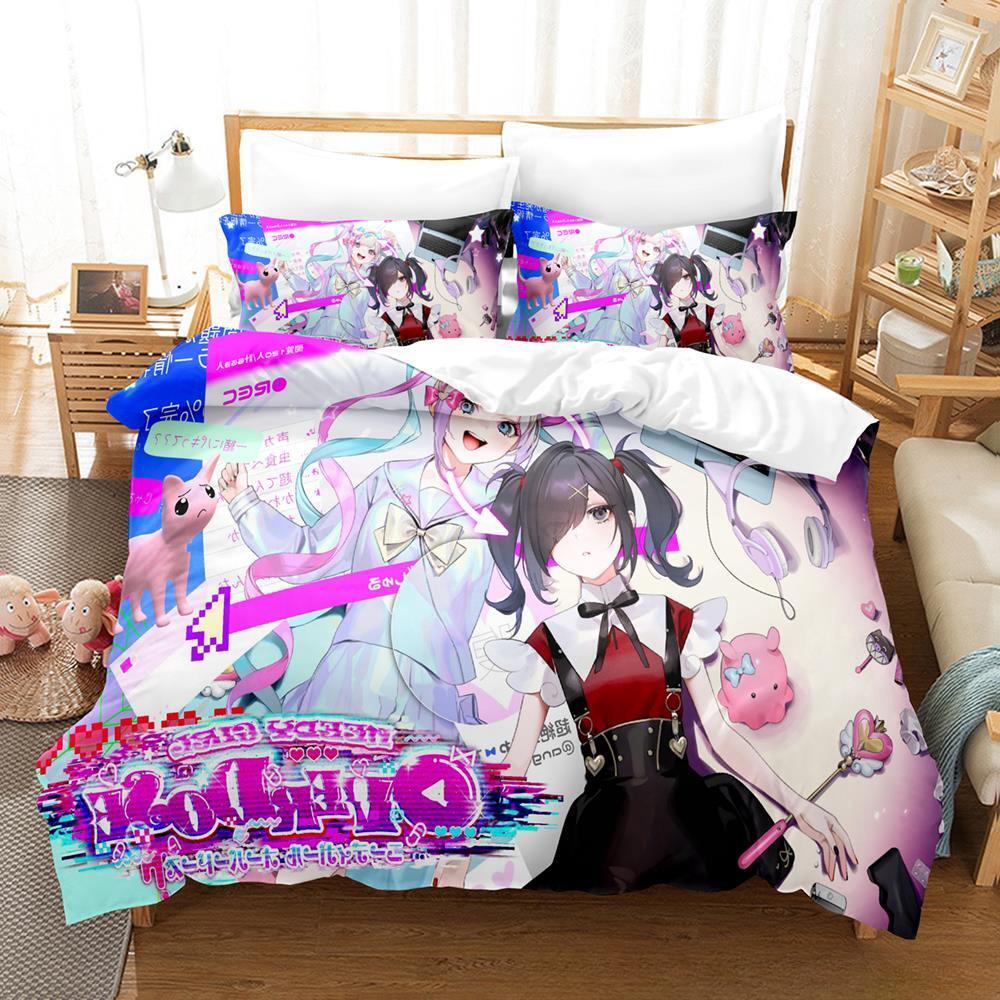 New 3D Print Anime Kawaii GirlsNEEDY GIRL OVERDOSE Bedding Set Cartoon Anime Three-piece Set Adult Kid Bedroom Duvet Cover Sets