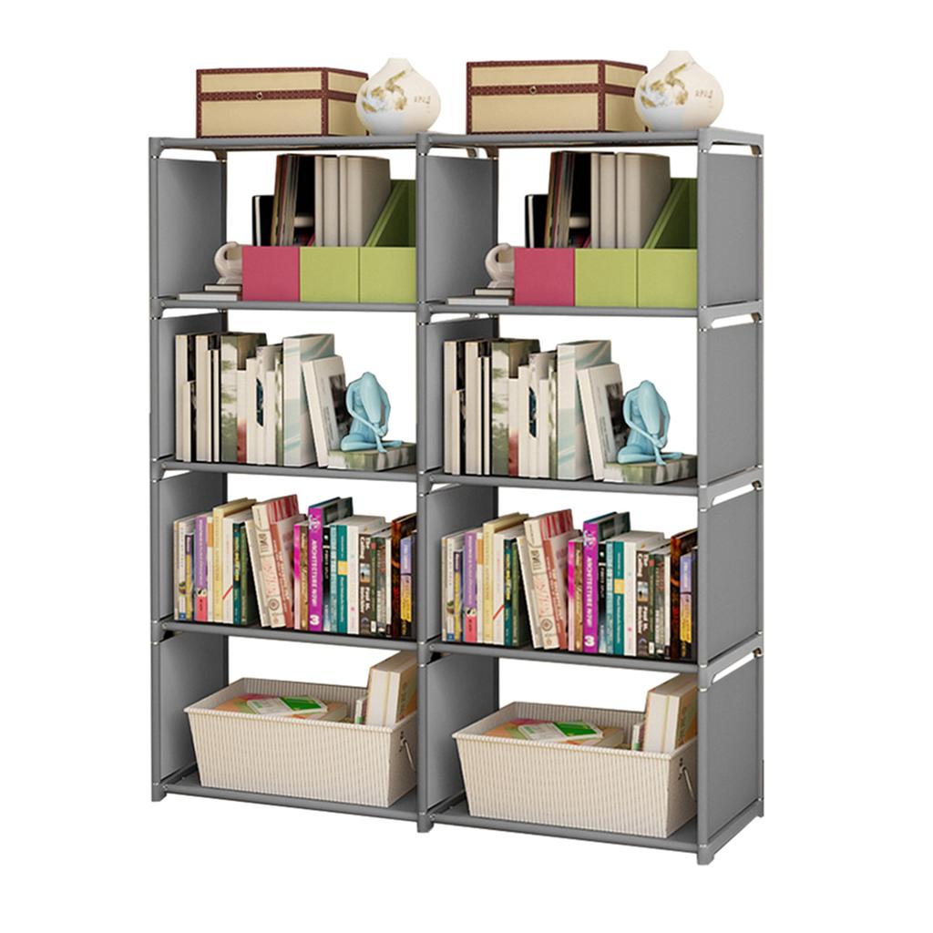 5 Tier Book Shelf 8 Cube Storage Tall Bookcase Shelf Assembled Freestanding Vertical Storage Rack for Bedroom Living