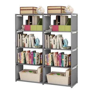 5 Tier Book Shelf 8 Cube Storage  Tall Bookcase Shelf Assembled Freestanding Vertical Storage Rack for Bedroom   Living