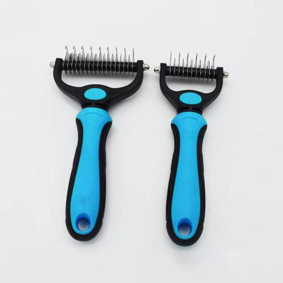 Pet Grooming Rake And Comb, Double-Sided Undercoat Rake Pet Detangling Comb, Dog Dematting Rake, Grooming Tool for Long Short Hair Cats Dogs