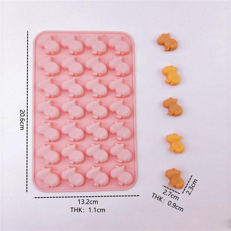 3D Capybara Silicone Mold Cartoon Animal Chocolate Cookies Ice Cube Tray Gummy Jelly Soap For Baby Shower Cake Decoration Tools