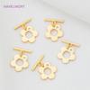 18K Gold Platinierte Blumen-/Herz-/Pentagramm-/Schmetterlingsform Toggle-Verschlüsse Für Schmuck, Messing Verbindungsverschlüsse, DIY Schmuckzubehör