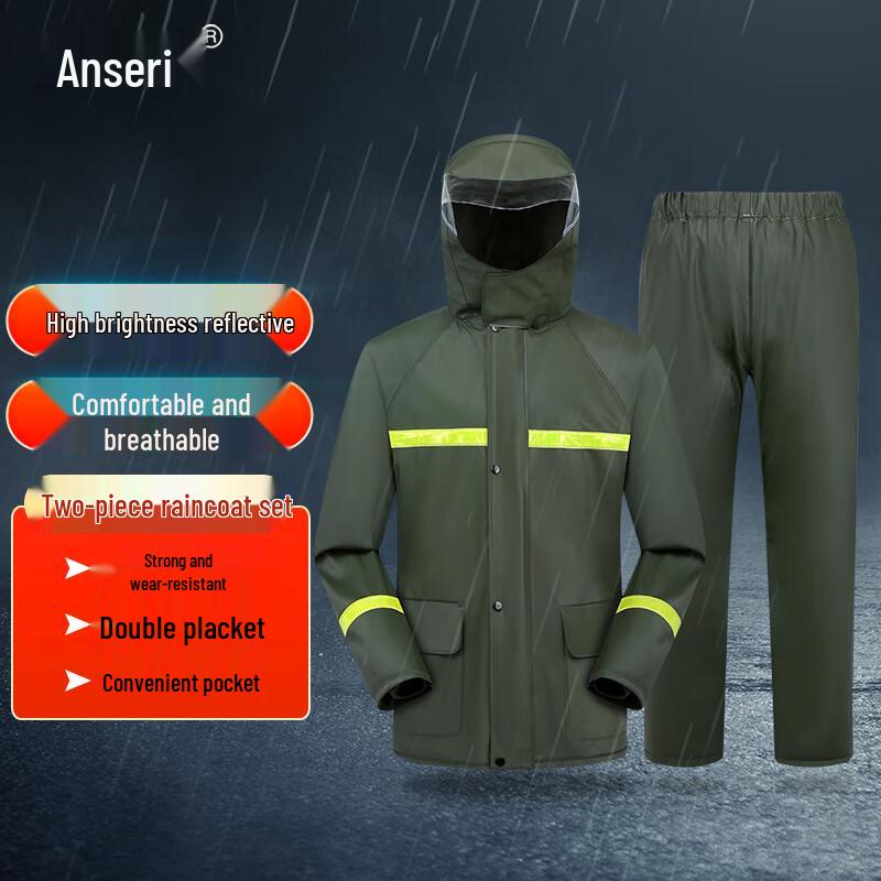 Two-Piece Reflective Rain Suit 2XL