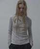 Mosyupamosyu Ribbed Henley Neck T-Shirt [Light Gray]