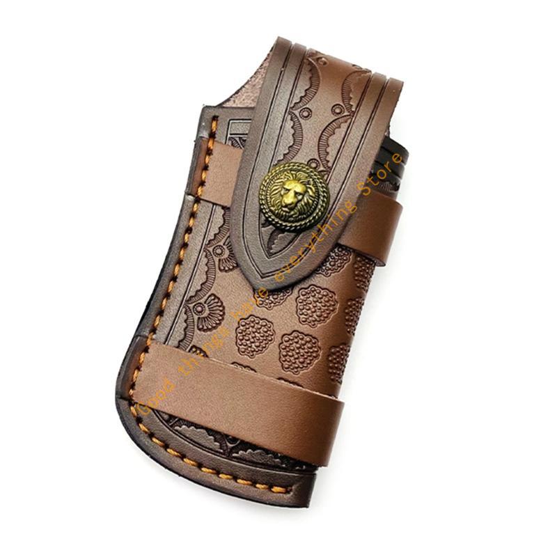 Kompakte Leder-Scheide Klappmesser-Taschen 9x4,9cm Messerholster Klappmesser-Scheide für Camping Outdoor-Aktivitäten 55KF