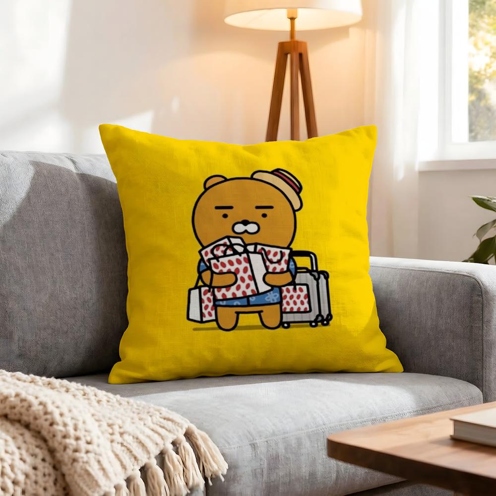 Character Kakao Friends Cushion Cover 1Pcs Decorative Covers Soft Cushion Case For Sofa Couch Decor 40X40 45X45 Pillowcases