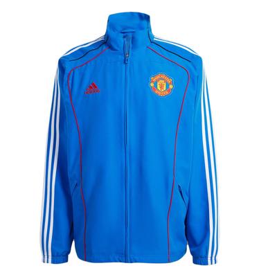 Giacca da Allenamento Manchester United UBP a Righe Maniche Lunghe Uomo Giacchetta Blu JF0372