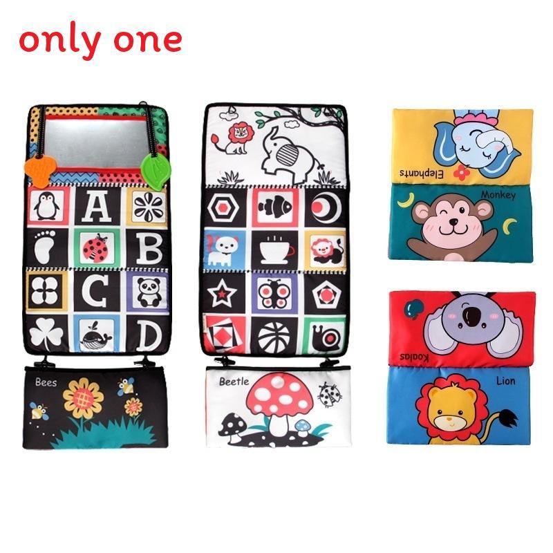 

Baby Black White Mirror Cloth Book With Sensory Stimuli For Visual Development And Parent Interaction красный