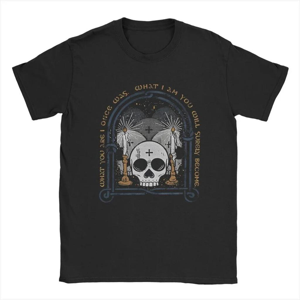 Vintage Russian Orthodox Saying Inscriptions Skull T-Shirts Men O Neck Cotton T Shirt Death To World Tee Plus Size Clothing