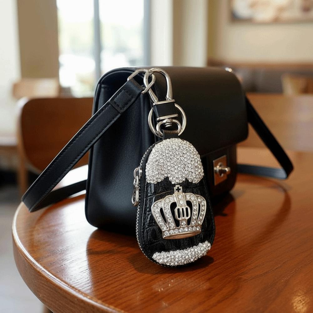 Metal Hook Car Key Case Crystal Rhinestone Keychain Accessories  Key Storage Solution