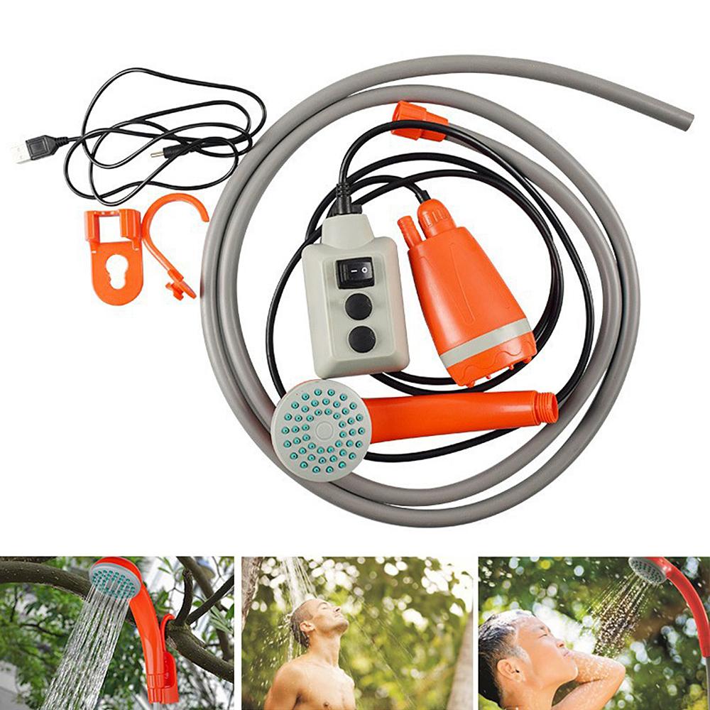 Wiederaufladbare tragbare Campingdusche mit einstellbarem Wasserdurchfluss und kompaktem Design