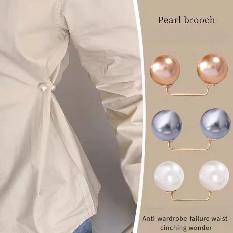 6 Stück Doppelperlen Broschen Pins Anti-Fading Exquisite Elegante Broschen für Damen Pullover Cardigan Clip Mantel Sommerkleid Schmuck