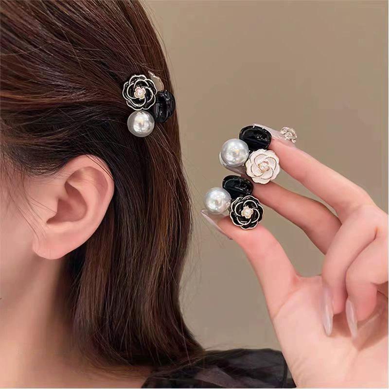 2025 Camellia Pearl Mini Small Grab Clip Bangs Broken Hair Clip Princess Head Hairpin Headgear