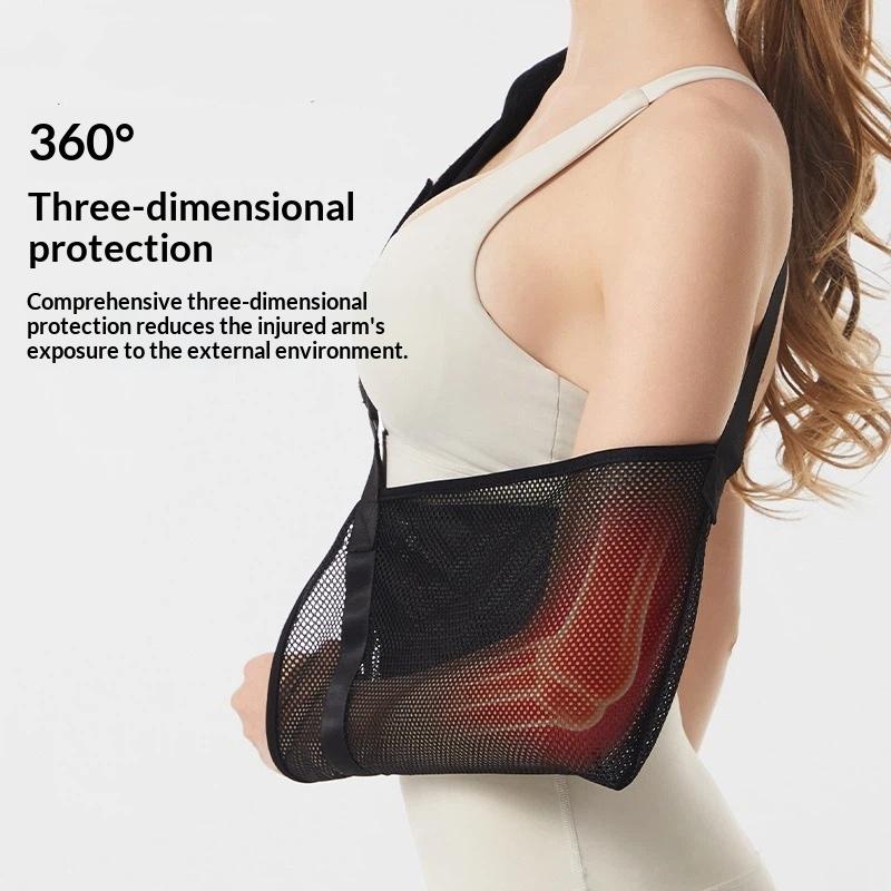 1 Pcs Shoulder Dislocation Post Surgery Support Breathable Mesh Arm Sling With Adjustable Padded Strap For Fracture Recovery