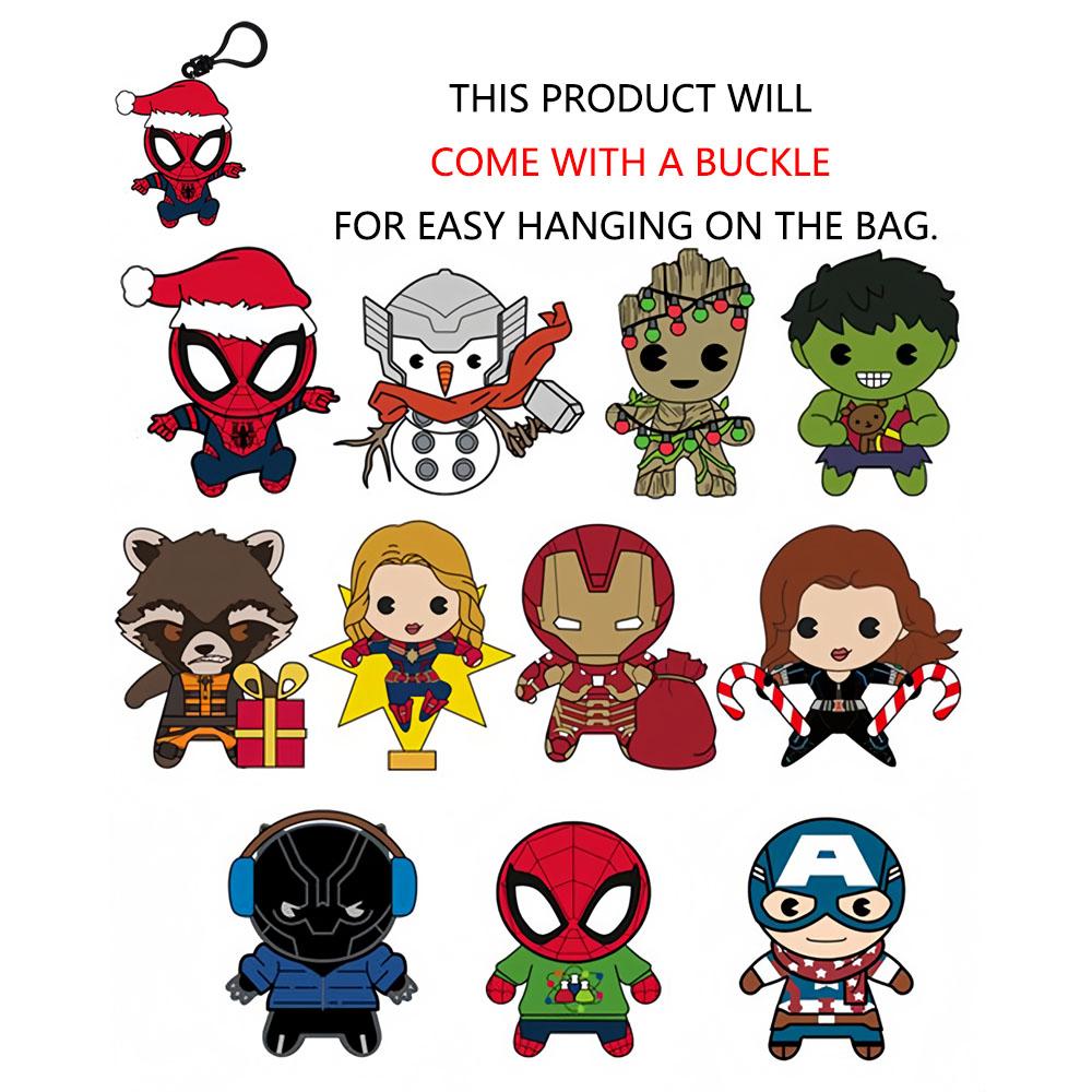 1 Stück Marvel Offiziell Lizenziert Avengers 3D Figur Blind Box Schlüsselanhänger Anime Figur Langlebiger Schlüsselanhänger Anime Sammler Rucksack Kering