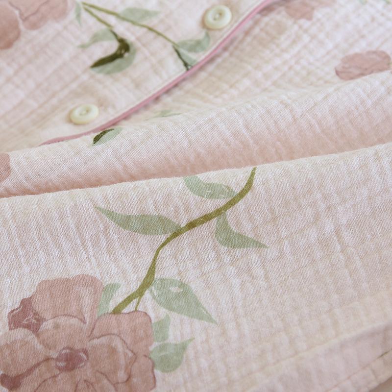 Women's Spring/Autumn Cotton Gauze Pajama Set - Long Sleeve Top & Pants