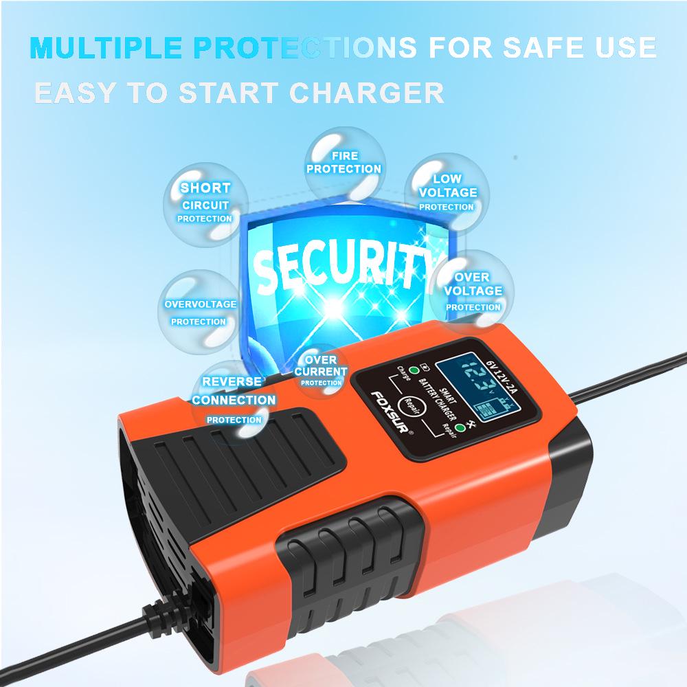 2A Intelligent Battery Charger for 6V/12V Vehicles and Children's Toys