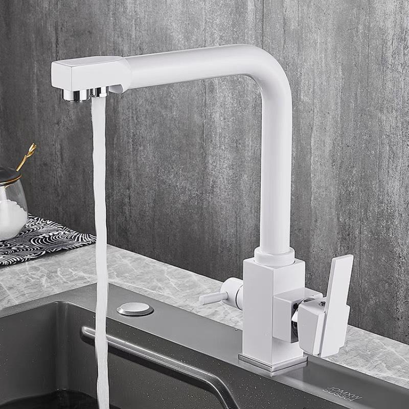 Gold Filter Kitchen Faucet Drinking Water Single Hole Black Hot and cold Pure Water Sinks Deck Mounted Mixer Taps White