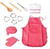 Apron For Little Girls Kids Cooking Baking Set Chef Hat Mitt  Utensil For Toddler Play House Toys Chef Costume Role Play