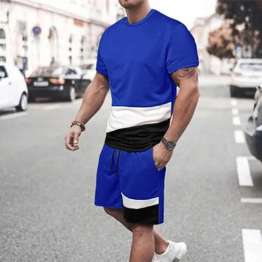 Daily Comfort Men's Striped Printed Sportswear Fashion Versatile Suit Casual Breathable Sport Wear Men’s