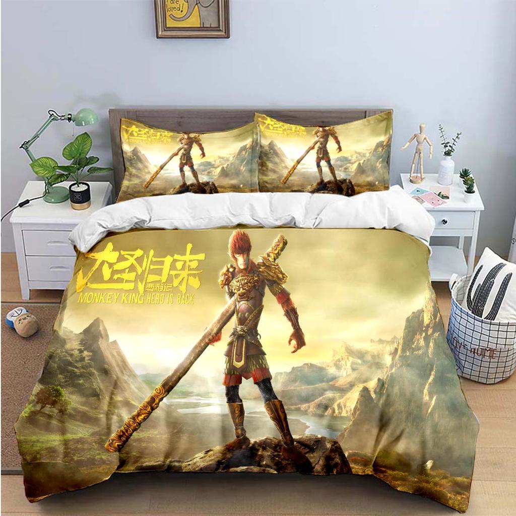 Exquisite Role The Monkey King Printed Bedding Sets Exquisite Set Duvet Cover Bed Comforter Set Bedding Set Luxury Birthday Gift