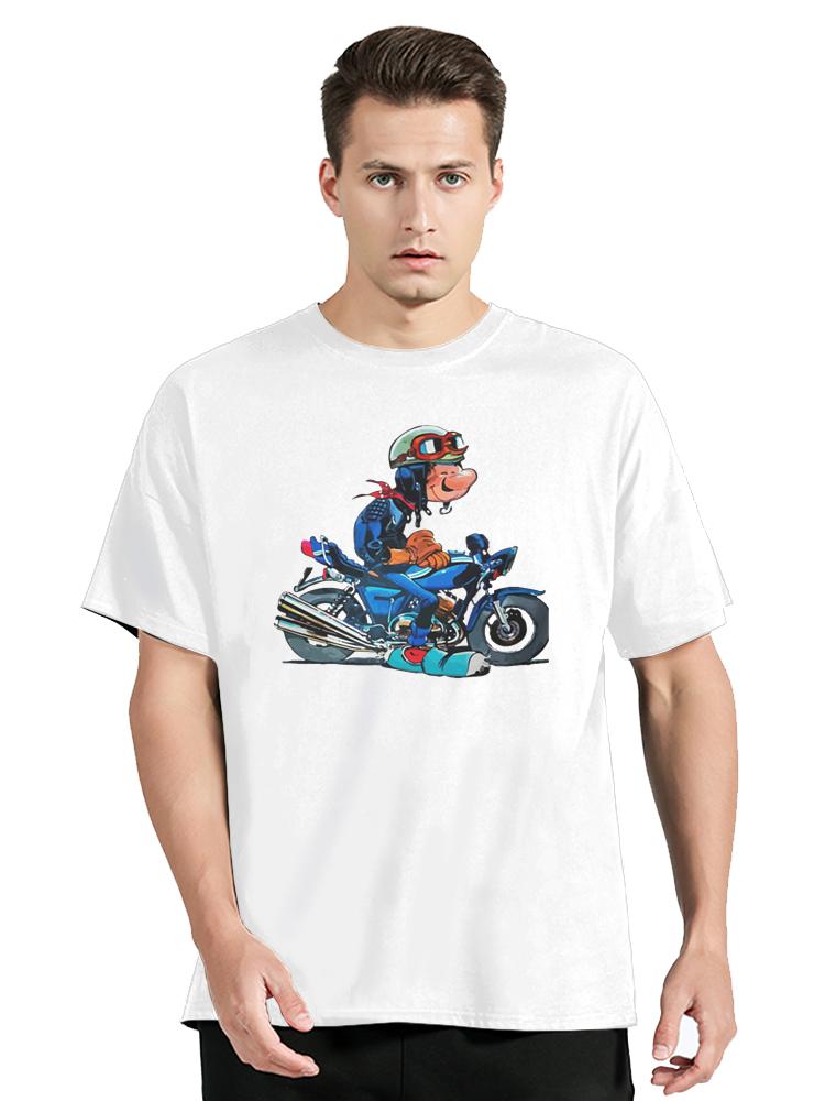 Na motocyklu Módní tričko Gaston Lagaffe Komiksy Pánské Grafické Bavlněné Streetwearové Tričko Oblečení Oversized Tričko Topy Trička