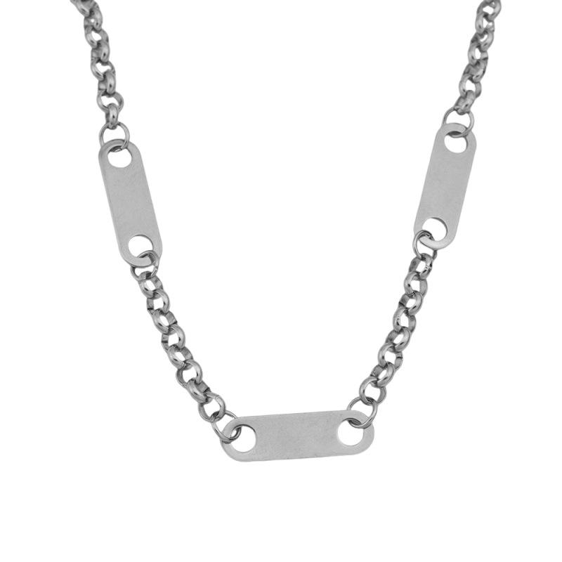 Oval piece splicing necklace Men's and women's same high-quality necklace Niche high-end clavicle chain