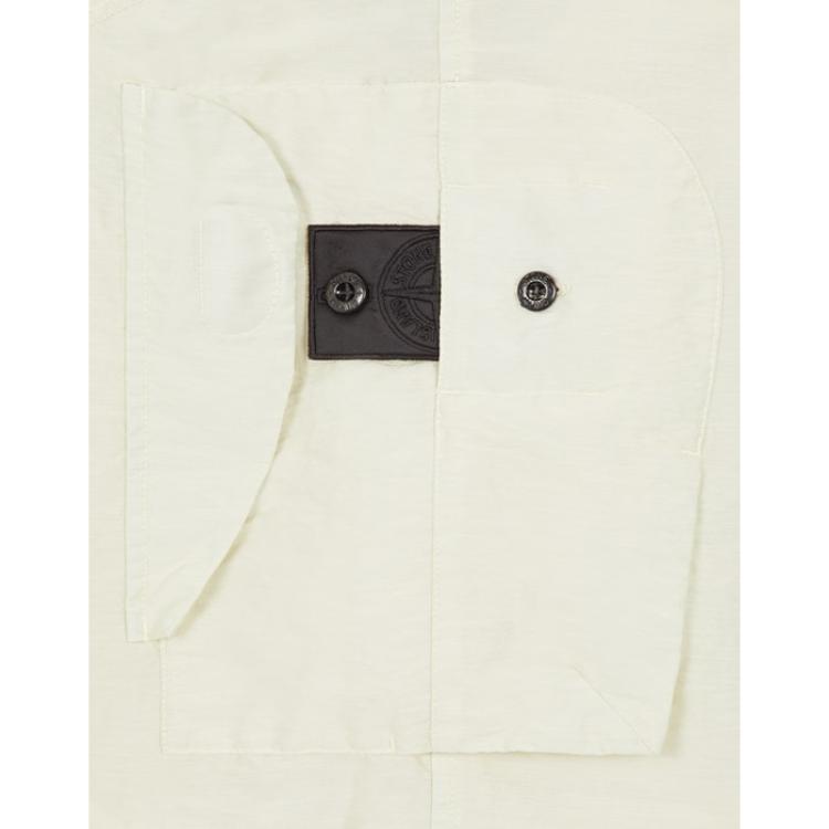 STONE ISLAND Shadow Project Series Ss23 Stand Collar Left Sleeve Hidden Logo Badge Zip Front Long Sleeve Shirt Men Shirts 781910522-V2035