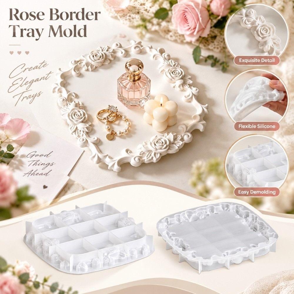 Reusable Jewelry Dish Mold Flexible Silicone Plaster Tray Mold Jewelry Dish Candle Holder