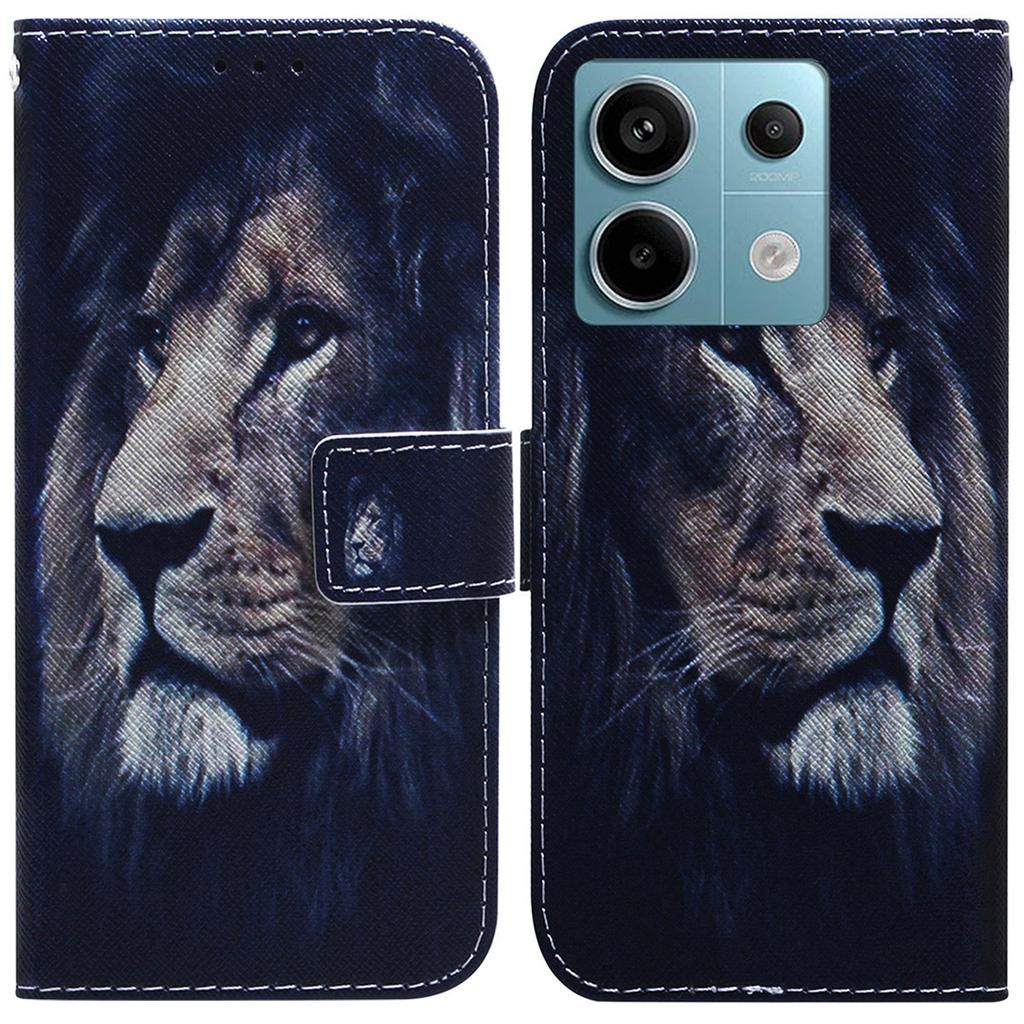For Xiaomi Redmi Note 13 Pro 5G/Poco X6 5G Leather Case Stand Phone Cover 3D Creative Pattern Design