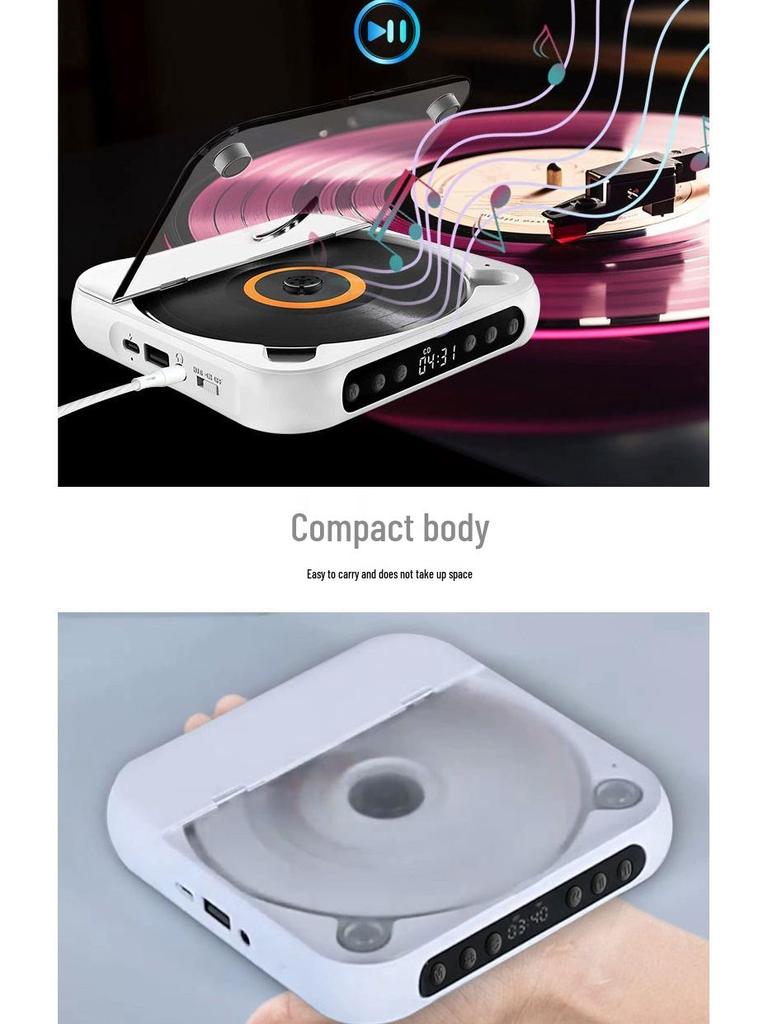 Tragbarer Mini-CD-Player mit Lautsprechern & Englisch-Hörwiederholer