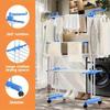 Movable 4-Layer Floor-Standing Folding Drying Rack with Wheels for Indoor and Balcony Use