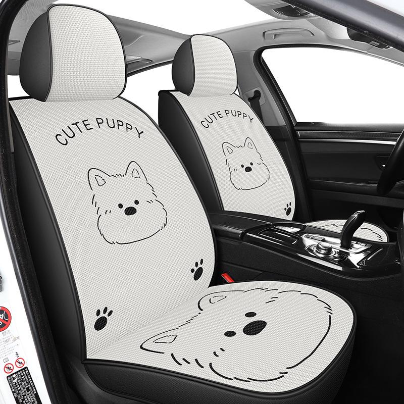Cartoon West Highland Car Seat Cushion for BYD Seal 06 Yuan PLUS/Pro - Universal and Breathable, All-Season.