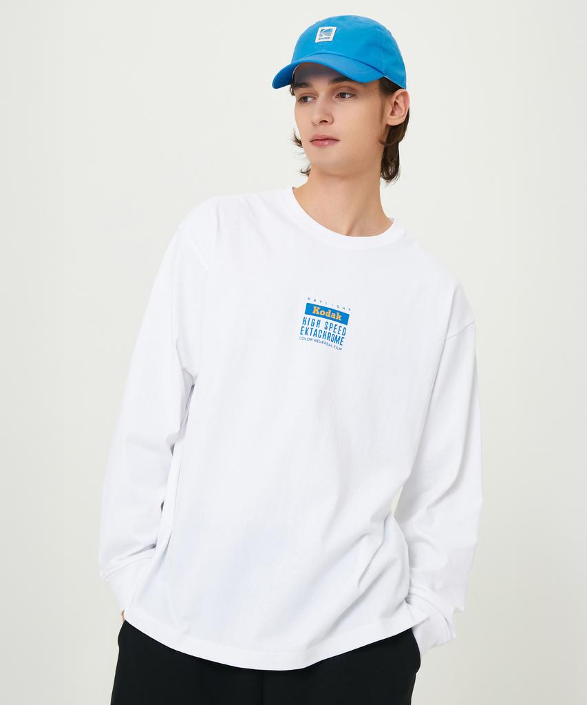 KODAK Essentials Small Wording Long Sleeve T-Shirt White