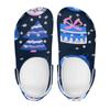 Unisex White Printed EVA Travel Clogs Breathable Soft Sole Slip On Travel Use Beach Garden Daily Walking Beach Sandals Home Use