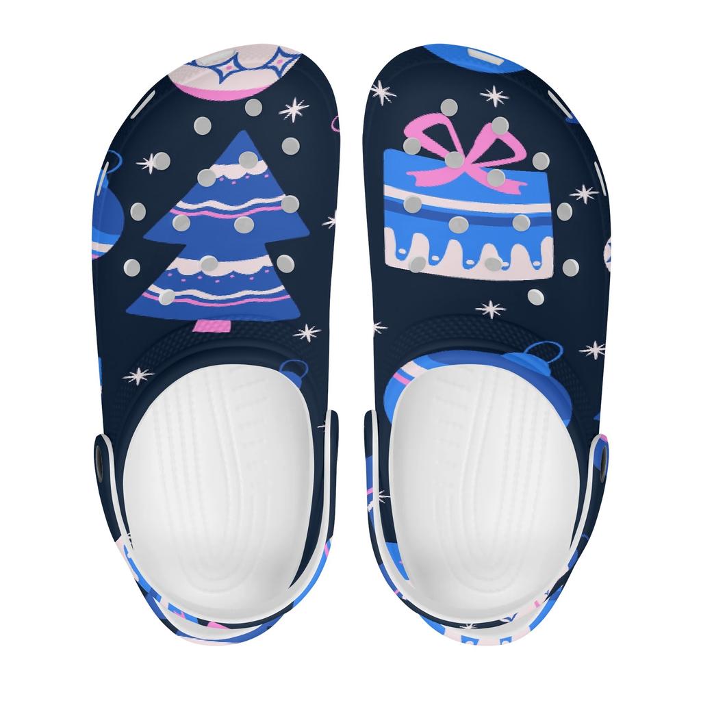 Unisex White Printed EVA Travel Clogs Breathable Soft Sole Slip On Travel Use Beach Garden Daily Walking Beach Sandals Home Use