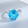 Women's Jewelry  CopperRings Sapphire Blue Zircon Oval Wedding Ring For Women Girls Party