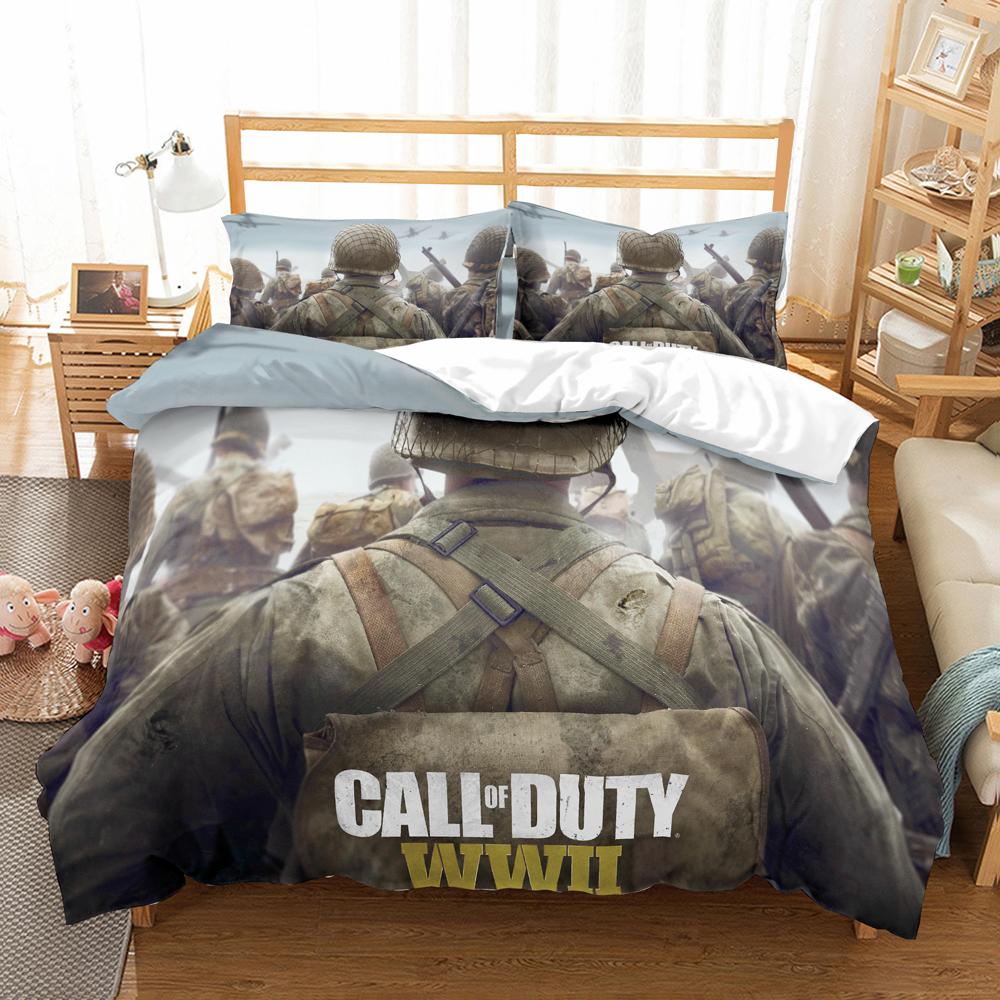 Comforter High Quality Call Duty Game Pattern Printed With Pillow Bedding Set 3D Bed Set For Bedroom Decor