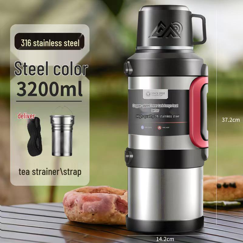 316 Large Capacity Outdoor Stainless Steel Insulated Sports Teapot and Water Cup